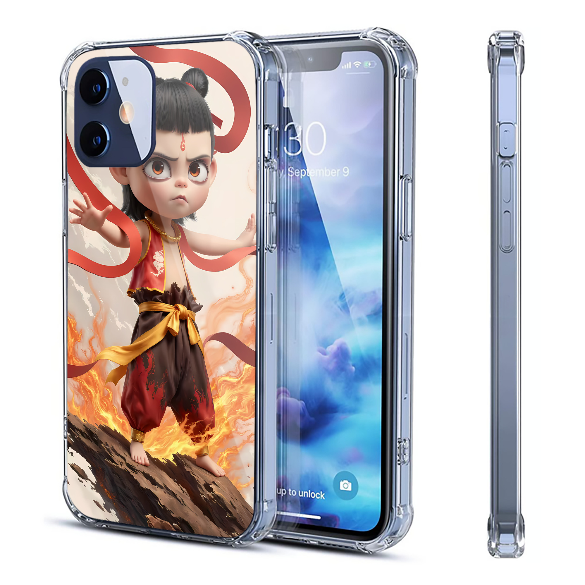 （画像用） Ne Zha 2 ナタ 魔童の大暴れ 【iPhone 12シリーズ対応】透明スマホケース（クリアソフトケース）